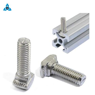 China Industry 316 stainless steel hammer T-bolt head bolt for m6 m8 m5 aluminum profile square main square head bolt for sale