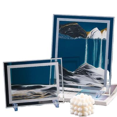 China Europe Drop Shipping Wholesale Colorful Moving Sand Frame Flowing Sand Art Picture Glass Sand for sale