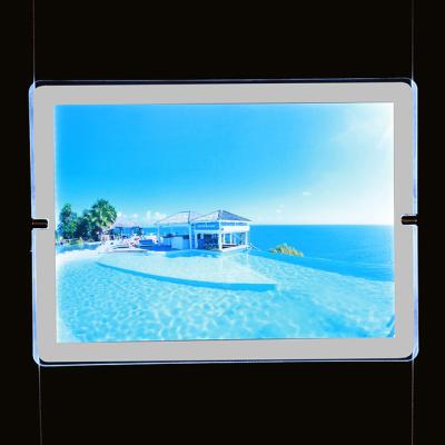 China Acrylic Side Cable Glow Hanging Property Led Poster Pocket for sale