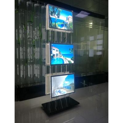 China Real Estate Agency Acrylic Floor Stand Illuminated Display Light Box for sale