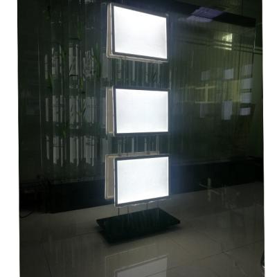 China Store Front Acrylic Portable Display Free Standing Crystal Light Box for sale