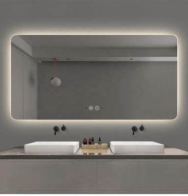 China Large Magnifying Size 130X75cm LED Lighted Bathroom Mirror With Anti Fog For Hotel For Barbershop for sale