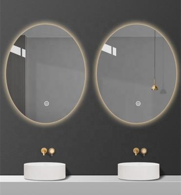 China Modern Oval Vanity Mirror Magnifying Glass Mirror Factory Shape Bright LED Bathroom Mirror for sale