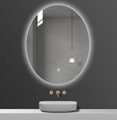 China Modern Magnifying Bathroom LED Anti Explosion Light Frameless Wall Hung Mirror for sale