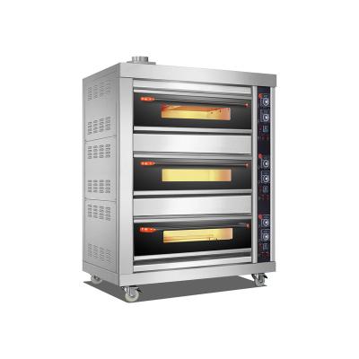 China Commercial Baker Traditional Premium Bakery Equipment Gas Oven 3 Deck 6 Tray Baking Equipment Baking Oven Bread Making Machine for sale