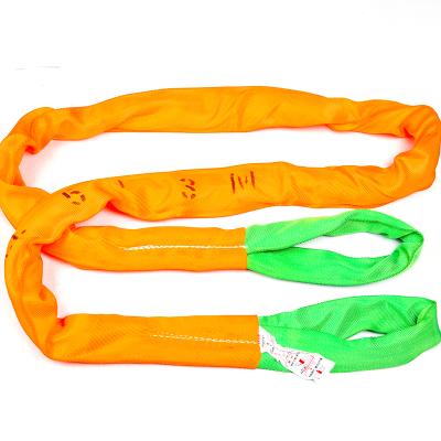 China Flexible Webbbing Two End Loop Polyester Lifting Sling 1t5t10t Round Color Flexible Sling Sling for sale