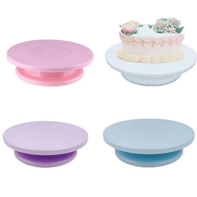 China Viable Colorful Cake Decorating DIY Table Cake Stable Turntable Pastry Baking Cake Table for sale