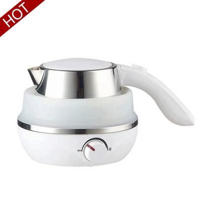 China Mini Travel Electric Portable Foldable 360 ​​Degree Rotation Bottom High Quality Silicone Outdoor Kettle for sale