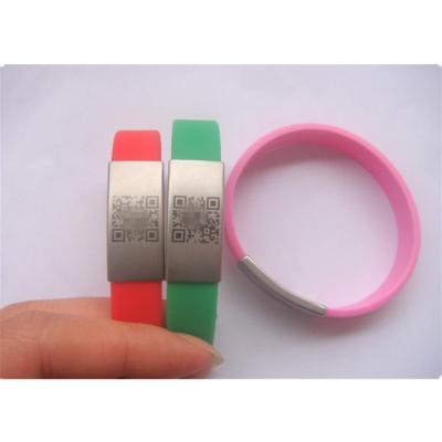 China Unique Stainless Steel Silicone Wristband Wholesale Wristband QR Code Wristband Health Tracking Wristband for sale