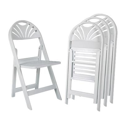 China Modern Wholesale Commercial Wedding Party Stackable Event White Plastic Folding Chair for sale