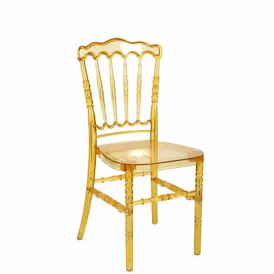 China Wholesale Crown Modern Crystal Chair Polycarbonate Crystal Clear wedding chairs and event Napoleon Chair transparent stackable for sale