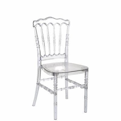 China Modern Hot Sale Napoleon Wedding Acrylic Resin Clear Chiavari Clear Chair for sale