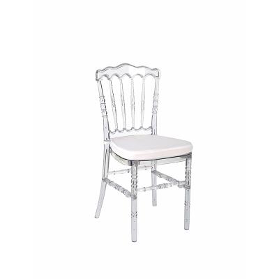 China Modern Hot Sale Napoleon Wedding Acrylic Resin Clear Chiavari Clear Chair for sale