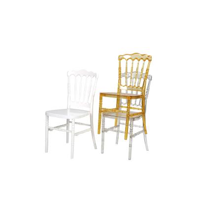 China Wholesale Modern Crystal Transparent Acrylic Chiavari Wedding Event Chair Stacking Napoleon Chair Clear for sale