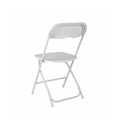 China UV-Resistant Quality Garden Event Portable Stacking White Plastic Folding Chair For Banquets for sale