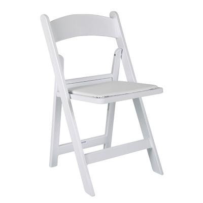 China Modern Resin Plastic Mahogany Wedding Foldable Chair With Vinyl Padded Seat For Indoor And Outdoor Events for sale