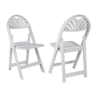 China Modern Hot Sale Resin White Slat Back Fan Padded Folding Chairs For Party for sale