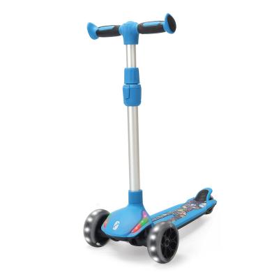 China Plastic Kids Scooter 3 Wheel Scooter With Ignition Wheel Headlight Extra Wide Platform For Kids Toddlers for sale