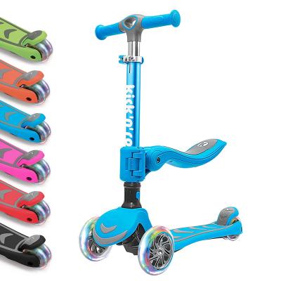 China Plastic 2-in-1 Kids Scooter With Seat Ignition Wide Wheels Platform 4 Height Adjustable OEM ODM for sale