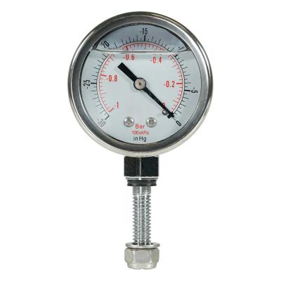 China Hydraulic Industries Glycerine Filled Vacuum Pressure Gauge for Chamber Lids for sale