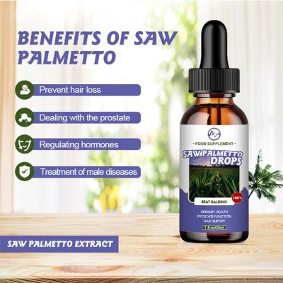 China Wholesale 50ml Organic Saw Palmetto Drops Supports Prostate Health Help Stop Hair Loss Liquid Saw Palmetto Drops for sale