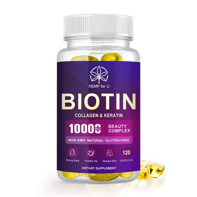 Κίνα 120pcs Effective Hair Growth Vitamin Supplements Biotin To Prevent Hair Loss Stimulate Hair Biotin Capsules προς πώληση