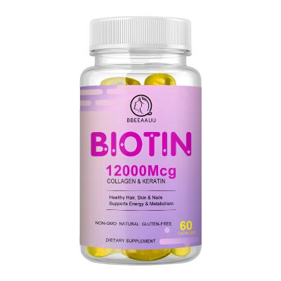 Cina Factory Custom OEM/ODM Biotin 120000 mcg 60 Tablets Max Strength Hair Skin and Nails Support Biotin Capsules in vendita