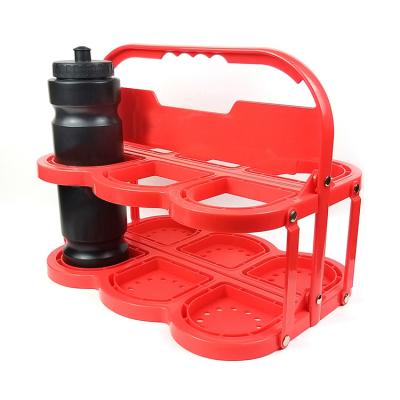 China Popular RED Sports Bottle Carrier Collapsible Beer Rack for 6 Cans of Water for sale