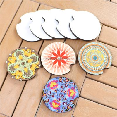 China Sublimation Custom Wooden Blank Car Coaster Custom Wholesale MDF Car Coaster Viable for sale