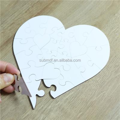 China DIY TOY Heart Shape Printable Blank Wooden MDF Sublimation Puzzle for sale