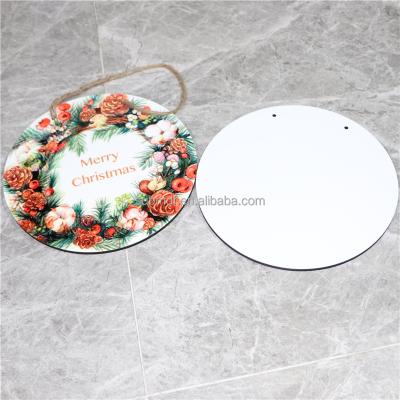 China Europe Factory Direct 8 Inches Round Wooden MDF Blank Sublimation Hanging Signs for sale