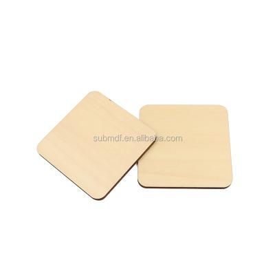 China Sustainable Sublimation Wholesales Plywood Square Blank Coasters For Dirnk for sale