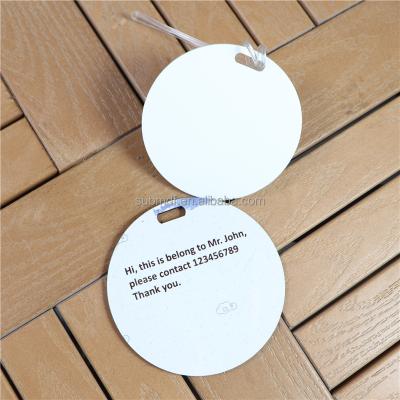 China Custom Printing Round Blank Round FRP Plastic Luggage Tag Luggage Tag for sale