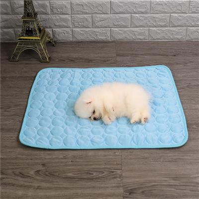 China Colorful Pet Summer Training Mat Cat Dog Cooling Cushion Pet Cooling Feeling Cold Bed for sale