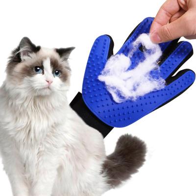 China Viable Free Sample Silicone Pet Hair Removal Brush Massager Custom Pet Grooming Glove With 260 Grooming Tips for sale