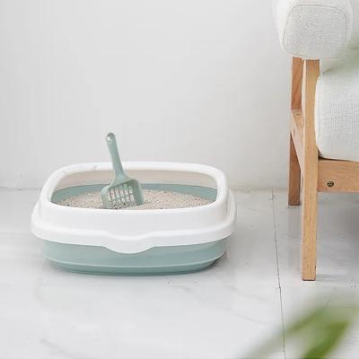 China Wholesale Cat Clean Up Products Plastic Space Cat Toilet Box Cat Litter Box Sandbox Large for sale