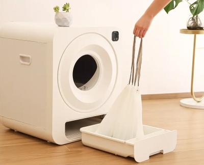 China 2023 Hot Sale New Product Plastic Self-cleaning Fully Enclosed Intelligent Smart Cat Toilet Automatic Cat Litter Roller Cat Litter Box for sale