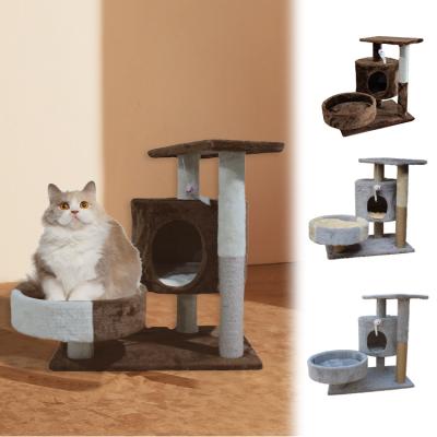 China 2023 Hot Selling Cute Small Tree Entertainment Best Quality Cat Tree Viable Cat Condo House Cat Climbing Scratcher for sale