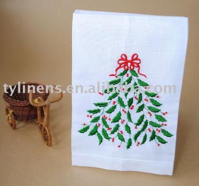 China Machine Embroidery Single Linen Guest Towel for sale