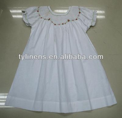 China White Bishop Skirt Girl's 100% Hand Washable Cotton Smocking Skirt for sale