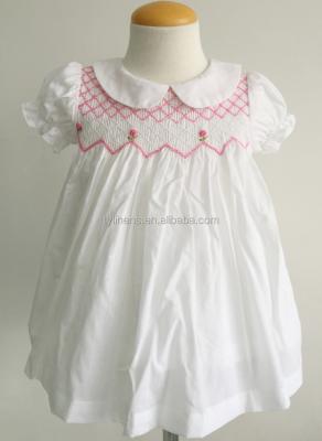 China Wholesale 100% Cotton Breathable Kids Hand Smocked Embroidered Dresses for sale