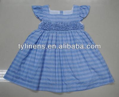 China 2014 Breathable Check Baby Blue Summer Dresses for sale