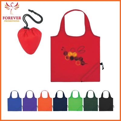 China 210 Denier Handled Polyester With One Piece Tote Shopping Bag And Retractable Pocket 18