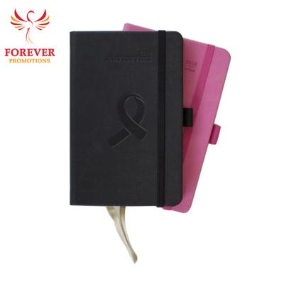 China Breast Cancer Awareness Pink Diary Notebook 2018 Hardcover New Ribbon Custom Print for sale