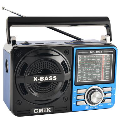 China OEM radyo cmik MK-1088BT sd cheap blue cog flashlight PORTABLE multiband fm AM USB portable radio for sale