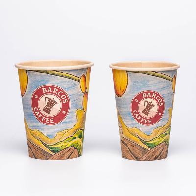 China OEM Disposable Custom Single Wall Coffee Milktea Disposable Paper Cup 4oz 6.5oz 7oz 8oz 9oz 10oz 12oz 16oz 20oz 22oz 24oz With Lid for sale