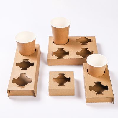 China Wholesale Paper Cups Eco-friendly 1/2/3/4 Paper Tray For Coffee Shop Corrugated Cup Take Away Coffee Paper Cups Holder for sale