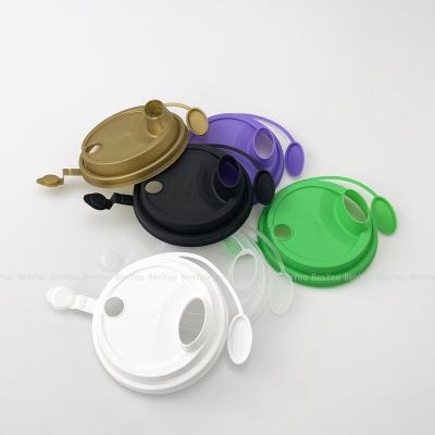 China Non Leakproof Coffee Cup Lid Disposable Spill Drinks Plastic Paper Cup Lid One Piece for sale