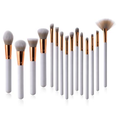 China Angular Blush Synthetic Hair Makeup Set Brush Private Label 15Pcs Make Up Brushes Wholesale Makeup Brushes for sale