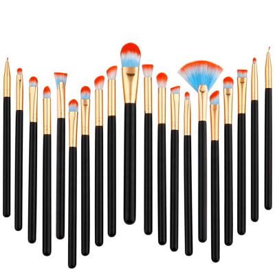 China 20 Pcs Colored Wood Handle Makeup Brush Set Professional Skin-Friendly for sale